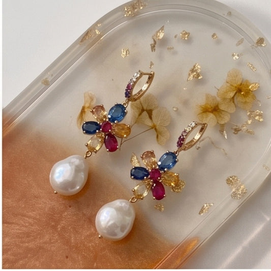 Resin Jewelry Tray – Cream Ombre Gold Fleck Handmade