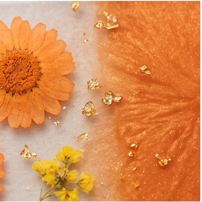 Orange Ombre Pressed Flower Resin Jewelry Tray