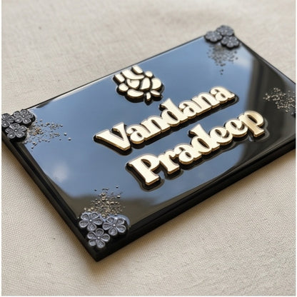 Personalized Black Resin Ganesha Name Plate